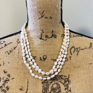 64 inch knotted baroque freshwater pearl necklace